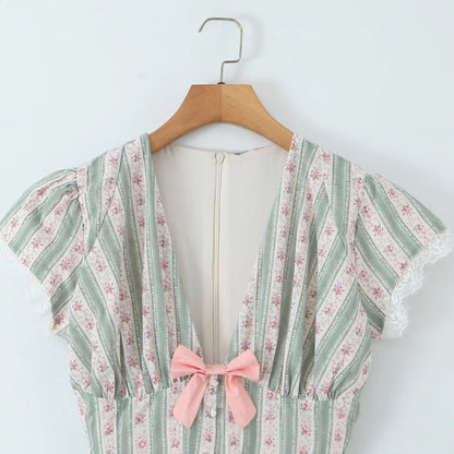 Poppy Sage Mini Dress