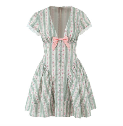 Poppy Sage Mini Dress