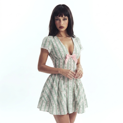 Poppy Sage Mini Dress