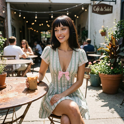 Poppy Sage Mini Dress